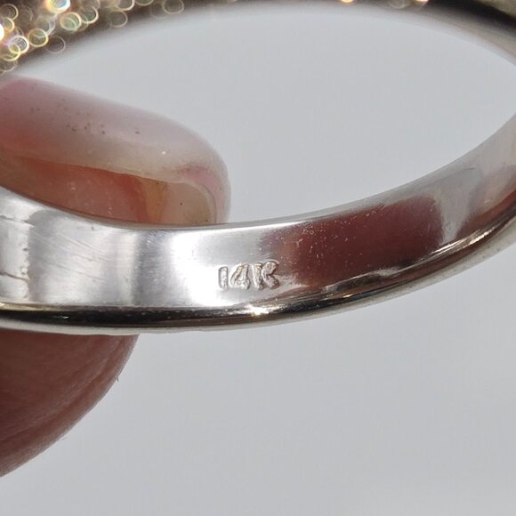 14K White Gold 2 CT Green Garnet & Diamond Ring - Picture 8 of 8